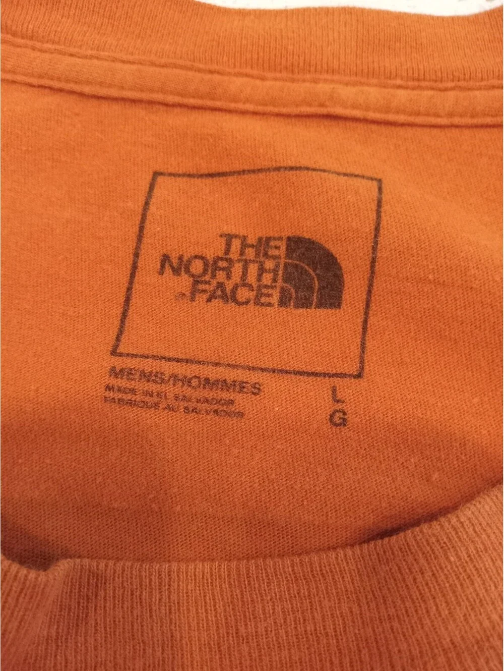 The North Face Shirt Mens Large L Vibrant Orange Long Sleeve Chest Logo Tee